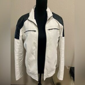 Black and White Guess leather jacket.